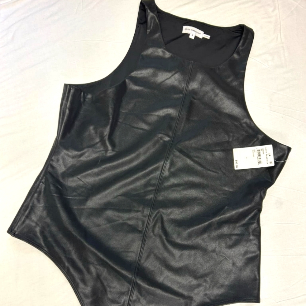 Good American Faux Lether Bodysuit